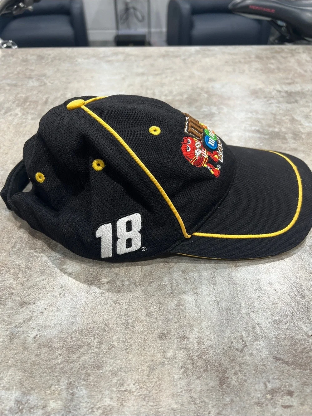 M&M'S Black Racing Cap with Yellow Piping & Multicolor Embroidery #18 Kyle Busch